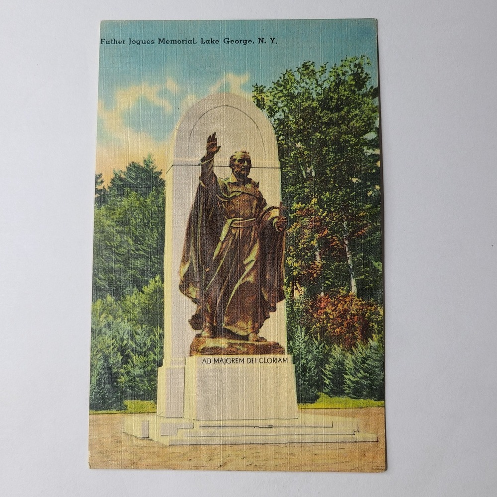 Postcard Father Jogues Memorial Lake George Adirondacks NY